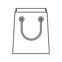 Paper bag icon, outline style vector