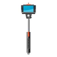 icono de palo monopod selfie, estilo de dibujos animados vector