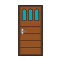 Front door to house icon, flat style vector