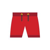 shorts rojos para icono de natación, estilo plano vector