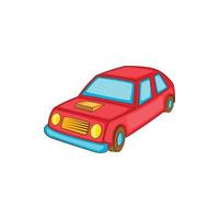 Red car icon in cartoon style vector