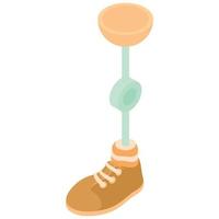 Prosthetic leg icon, cartoon style vector