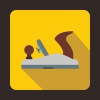 Planer on wood icon, flat style vector