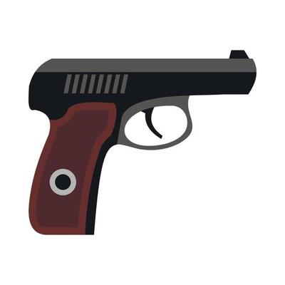 Gun icon in flat style