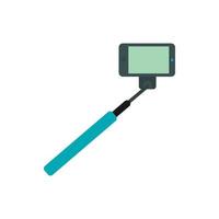 Selfie monopod stick icon, flat style vector