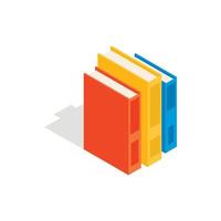 Vertical stack of colorful books icon, vector