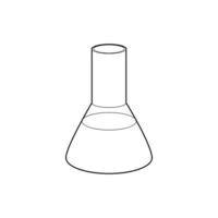 Laboratory flask icon, outline style vector