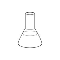 Laboratory flask icon, outline style vector