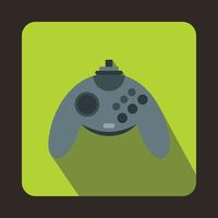 icono de joystick gris, estilo plano vector