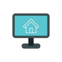 Layout of house icon, flat style vector