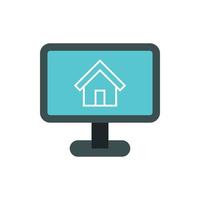 Layout of house icon, flat style vector