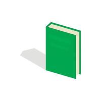 Green closed book icon, isometric 3d style vector