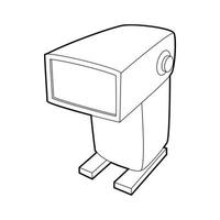 External flash camera icon, outline style vector