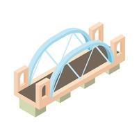 puente con icono de columna, estilo de dibujos animados vector