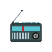 icono de receptor de radio en estilo plano vector