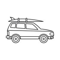 Car with luggage icon, outline style vector