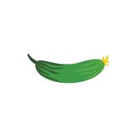 icono de pepino fresco, estilo plano vector