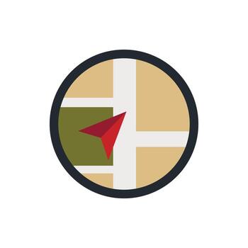 puntero en el icono del mapa, estilo plano vector