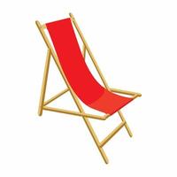 Beach chair icon, cartoon style vector