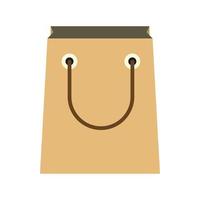 Paper shopping bag icon, flat style vector