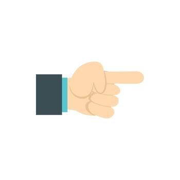 Gesture with index finger icon, flat style vector
