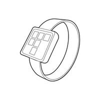 Smart watch icon, outline style vector