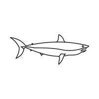 icono de tiburón, estilo de contorno vector