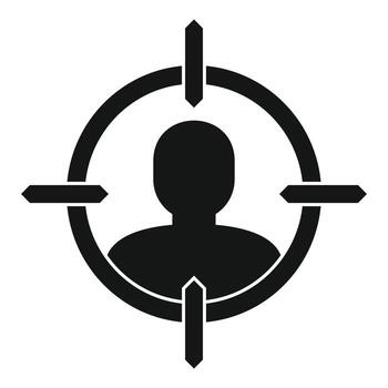 Man recruitment target icon, simple style vector