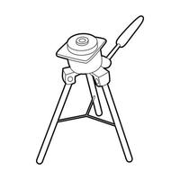 Tripod for camera icon, outline style vector