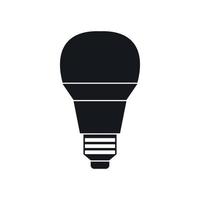 Glowing LED bulb icon, simple style vector