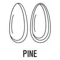 Pine icon, outline style vector