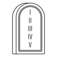 Jewish stone tablet icon, outline style vector