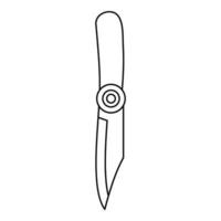 icono de cuchillo de campamento, estilo de contorno vector