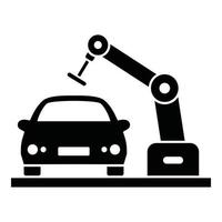 Car robot factory icon, simple style vector