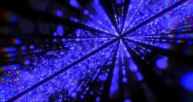 lumineux bleu brillant belles lignes laser à partir de points et de particules avec effet de flou arrière-plan espace sombre en haute résolution 4k animation abstraite motion design video
