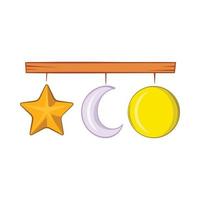 Crib mobile icon, cartoon style vector