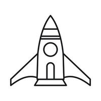 Rocket icon, outline style vector