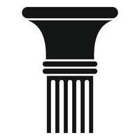 icono de columna estriada, estilo simple. vector