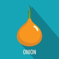Onion icon, flat style. vector