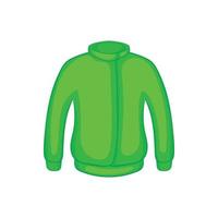 icono de chaqueta de paintball verde, estilo de dibujos animados vector