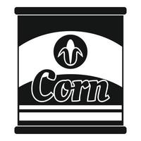 Corn can icon, simple style vector