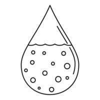 icono de gota de agua sucia, estilo de esquema vector