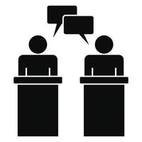 Political debate icon, simple style vector