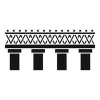 Old railroad bridge icon, simple style vector