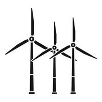 Wind turbine icon, simple style vector