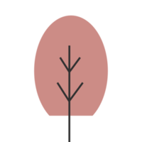 Simple tree illustration in pastel color for design element png