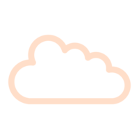 illustration de contour de nuage simple en couleur crème pour l'élément de conception png