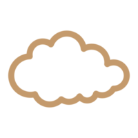 Simple cloud outline illustration in brown color for design element png