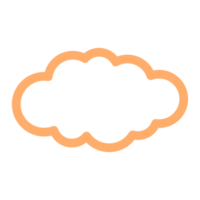 Simple cloud outline illustration in orange color for design element png