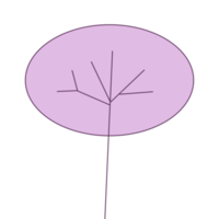 illustration d'arbre mignon dans un style minimaliste et une couleur pastel pour l'élément de conception png